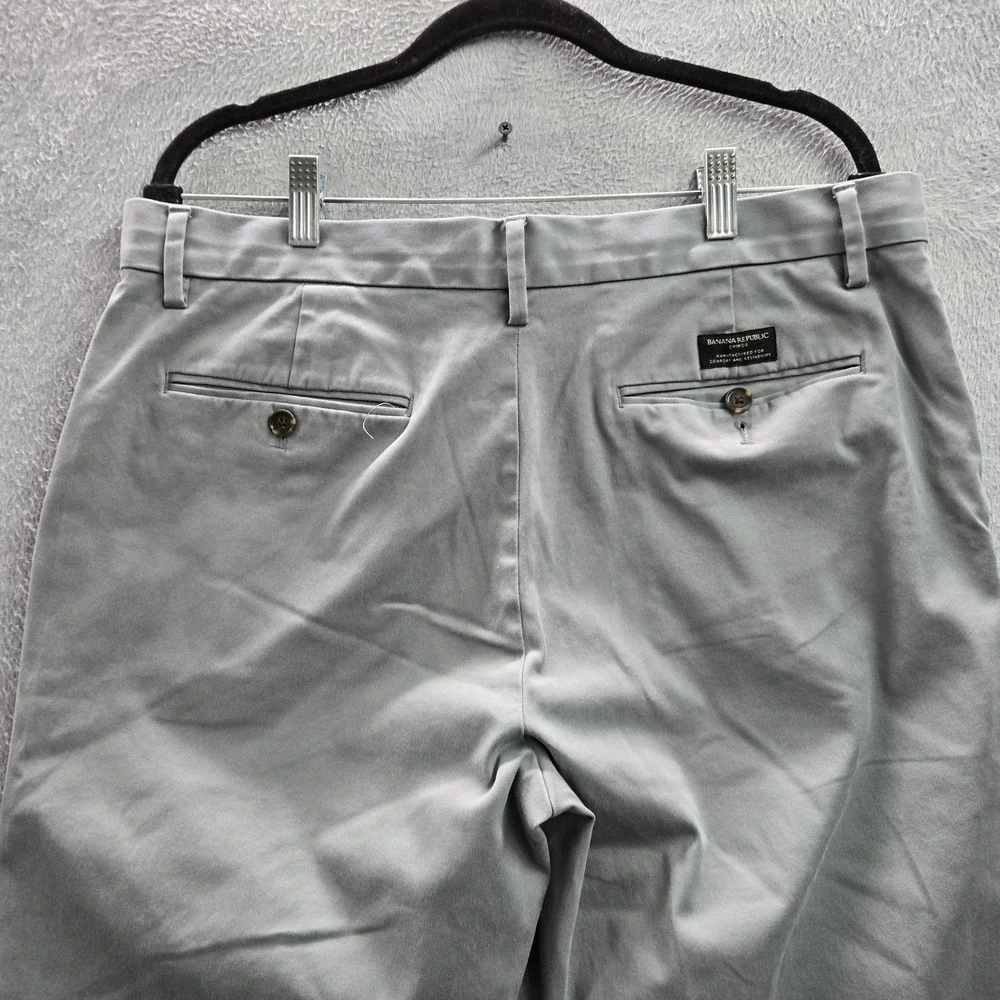 Banana Republic Men Pants 34X32 Gray Chino Twill Mason Athletic Tapered‎ Fit